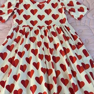 Hanna Andersson Red Heart Kids Dress 6/7y